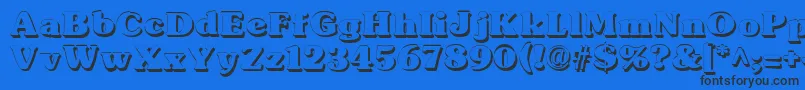 TypographersubwayShadow-Schriftart – Schwarze Schriften auf blauem Hintergrund