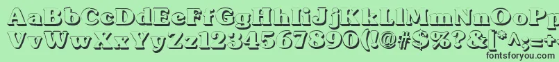 TypographersubwayShadow Font – Black Fonts on Green Background