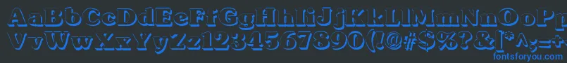 TypographersubwayShadow Font – Blue Fonts on Black Background