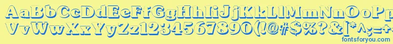 Czcionka TypographersubwayShadow – niebieskie czcionki na żółtym tle