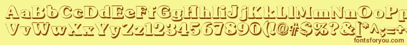 TypographersubwayShadow Font – Brown Fonts on Yellow Background