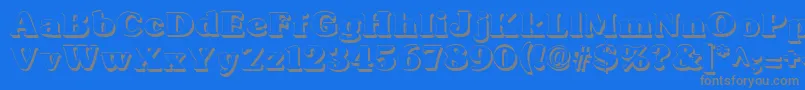 TypographersubwayShadow-Schriftart – Graue Schriften auf blauem Hintergrund