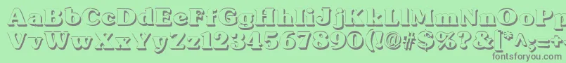 Fonte TypographersubwayShadow – fontes cinzas em um fundo verde