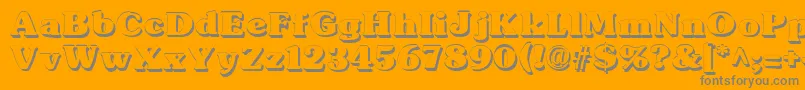 TypographersubwayShadow-Schriftart – Graue Schriften auf orangefarbenem Hintergrund