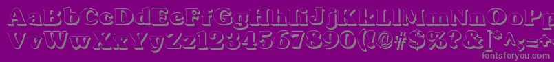 Fonte TypographersubwayShadow – fontes cinzas em um fundo violeta