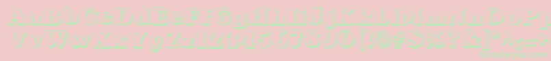 TypographersubwayShadow Font – Green Fonts on Pink Background