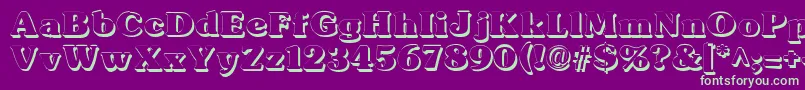 TypographersubwayShadow-Schriftart – Grüne Schriften auf violettem Hintergrund