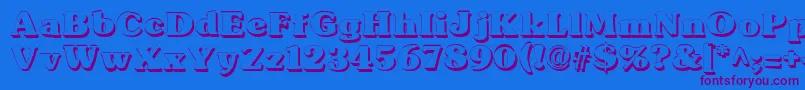 TypographersubwayShadow Font – Purple Fonts on Blue Background