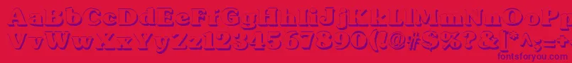TypographersubwayShadow Font – Purple Fonts on Red Background