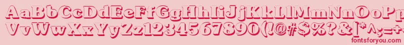 TypographersubwayShadow Font – Red Fonts on Pink Background