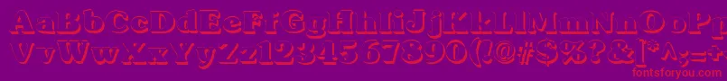 Więcej informacji o czcionce TypographersubwayShadow Czcionka TypographersubwayShadow – czerwone czcionki na fioletowym tle