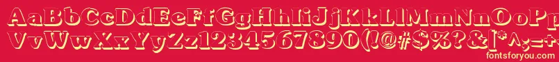 TypographersubwayShadow Font – Yellow Fonts on Red Background