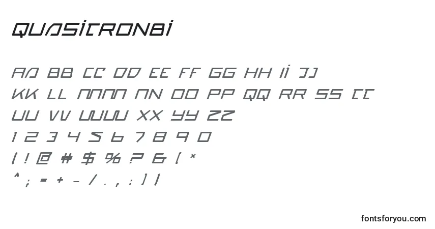 Czcionka Quasitronbi – alfabet, cyfry, specjalne znaki