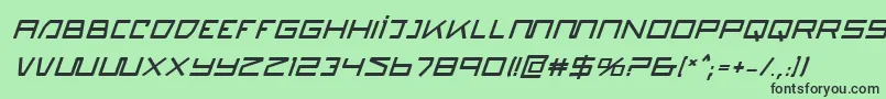 フォントQuasitronbi – 緑の背景に黒い文字