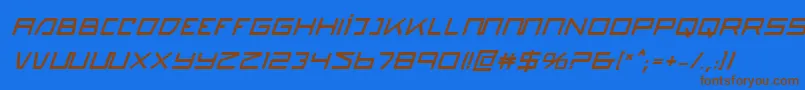 Quasitronbi Font – Brown Fonts on Blue Background