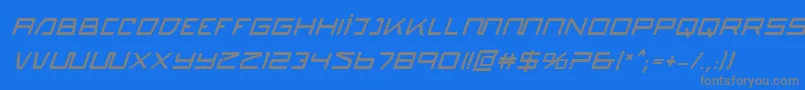 フォントQuasitronbi – 青い背景に灰色の文字