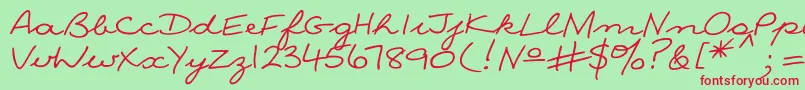 Ninac Font – Red Fonts on Green Background