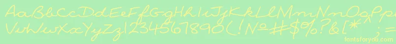 Ninac Font – Yellow Fonts on Green Background