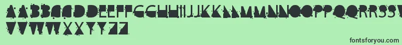 フォントCubeKila – 緑の背景に黒い文字