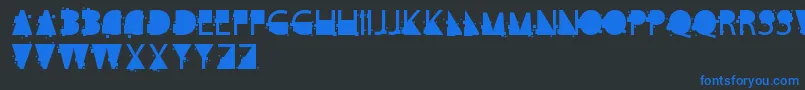 フォントCubeKila – 黒い背景に青い文字