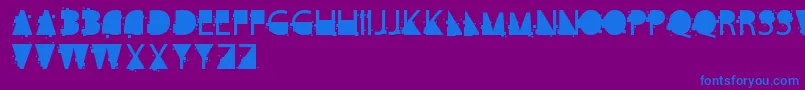 CubeKila-fontti – siniset fontit violetilla taustalla