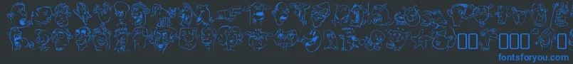 SappymugsRegular Font – Blue Fonts on Black Background