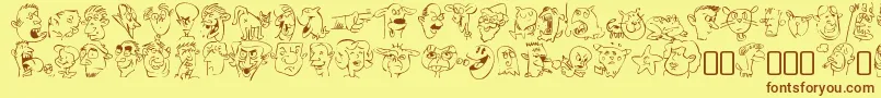 Шрифт SappymugsRegular – коричневые шрифты на жёлтом фоне