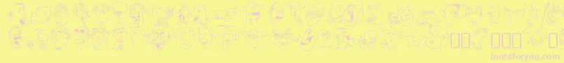 SappymugsRegular Font – Pink Fonts on Yellow Background