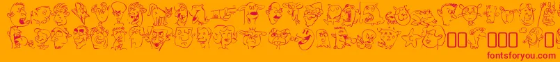 SappymugsRegular Font – Red Fonts on Orange Background