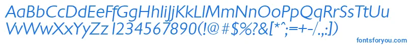 ChantillyserialLightItalic Font – Blue Fonts on White Background