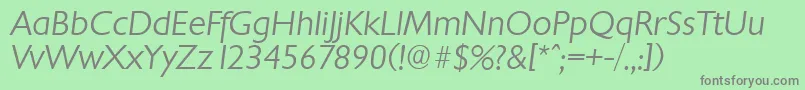 ChantillyserialLightItalic Font – Gray Fonts on Green Background