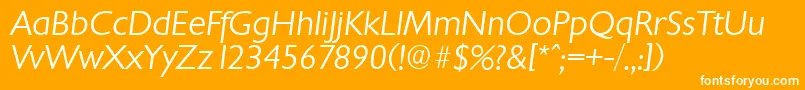 ChantillyserialLightItalic Font – White Fonts on Orange Background