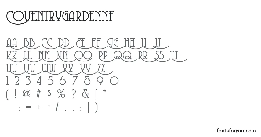 Шрифт Coventrygardennf (104418) – алфавит, цифры, специальные символы