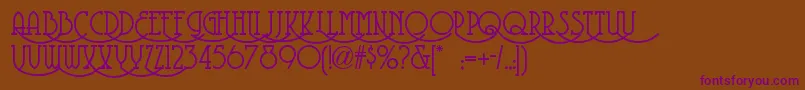 Coventrygardennf Font – Purple Fonts on Brown Background