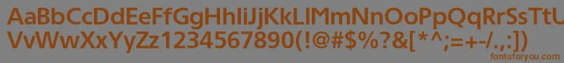 フォントTornadocBold – 茶色の文字が灰色の背景にあります。
