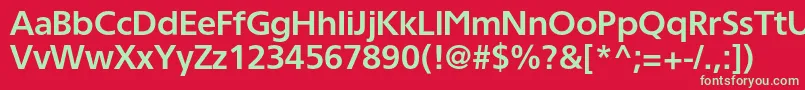 Czcionka TornadocBold – zielone czcionki na czerwonym tle
