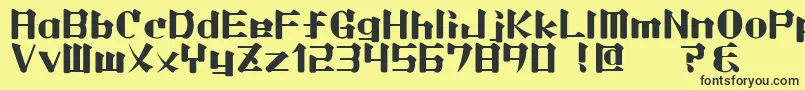 フォントLightmorning – 黒い文字の黄色い背景