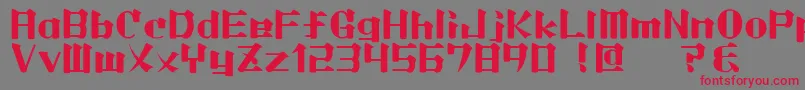 フォントLightmorning – 赤い文字の灰色の背景