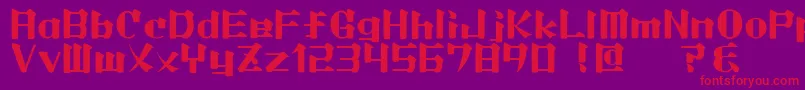 Lightmorning-Schriftart – Rote Schriften auf violettem Hintergrund