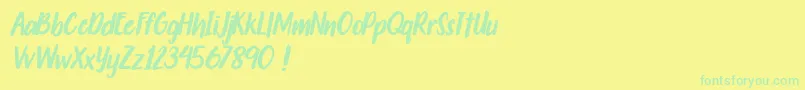 Travelgoals Font – Green Fonts on Yellow Background