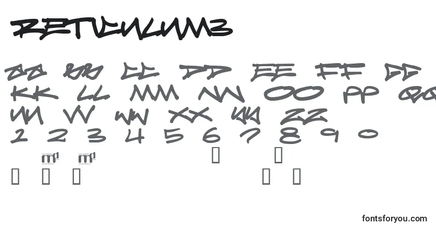 Fuente Reticulum3 - alfabeto, números, caracteres especiales