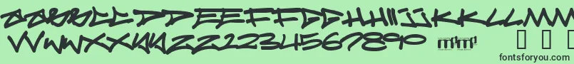 Czcionka Reticulum3 – czarne czcionki na zielonym tle