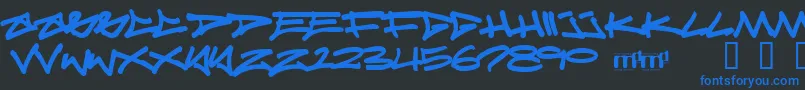 Reticulum3-Schriftart – Blaue Schriften auf schwarzem Hintergrund