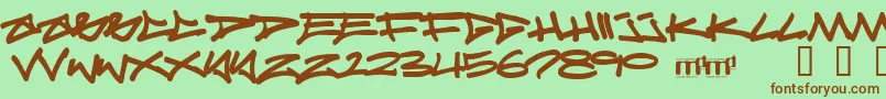 Reticulum3-fontti – ruskeat fontit vihreällä taustalla