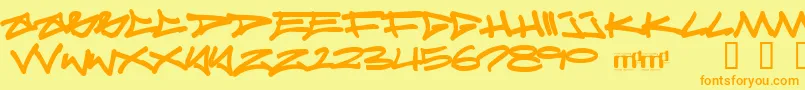 Police Reticulum3 – polices orange sur fond jaune