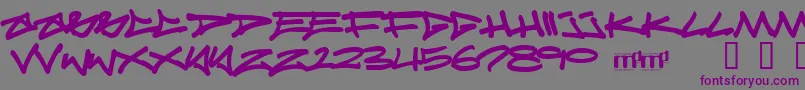 Fonte Reticulum3 – fontes roxas em um fundo cinza