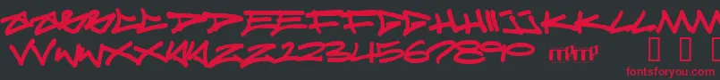 Fonte Reticulum3 – fontes vermelhas em um fundo preto