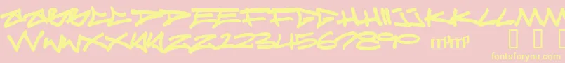 Reticulum3 Font – Yellow Fonts on Pink Background