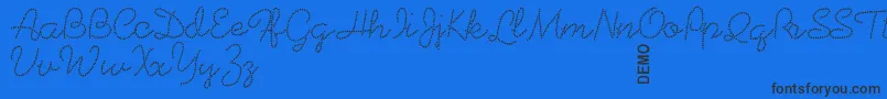 Beadworkdemo Font – Black Fonts on Blue Background