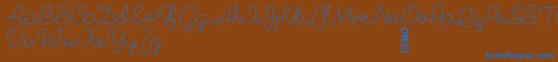 Beadworkdemo Font – Blue Fonts on Brown Background